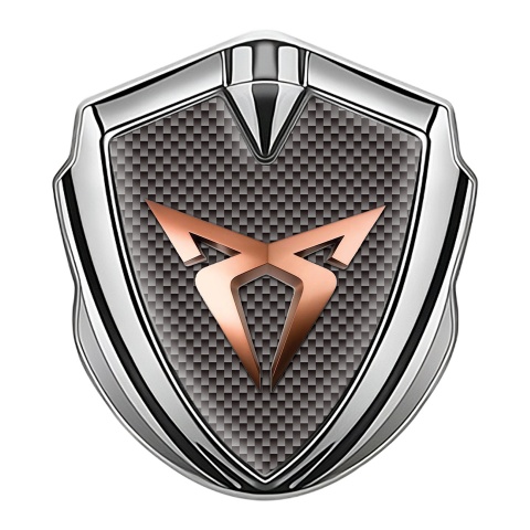 Seat Cupra Bodyside Domed Emblem Silver Brown Carbon Copper Effect
