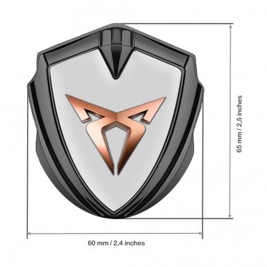 Seat Cupra Bodyside Badge Self Adhesive Graphite Grey Base Copper Motif