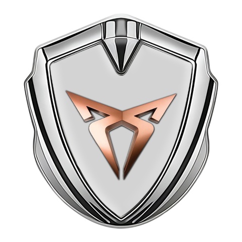 Seat Cupra Bodyside Badge Self Adhesive Silver Grey Base Copper Motif
