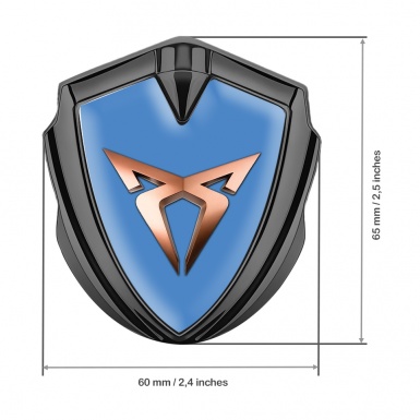 Seat Cupra Tuning Emblem Self Adhesive Graphite Blue Copper Logo Effect