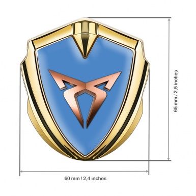Seat Cupra Tuning Emblem Self Adhesive Gold Blue Copper Logo Effect
