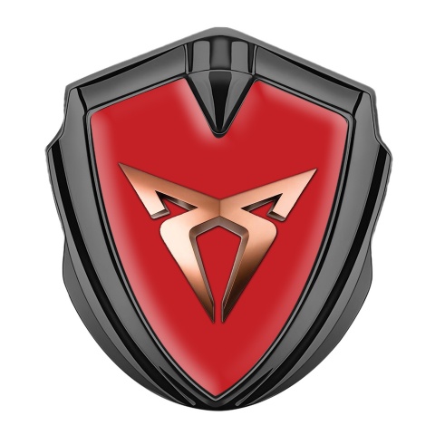 Seat Cupra Bodyside Badge Self Adhesive Graphite Red Base Bronze Effect