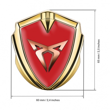 Seat Cupra Bodyside Badge Self Adhesive Gold Red Base Bronze Effect