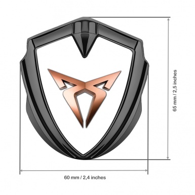 Seat Cupra Tuning Emblem Self Adhesive Graphite White Base Copper Tint
