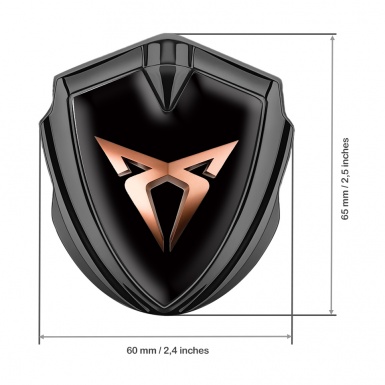 Seat Cupra Fender Emblem Badge Graphite Black Foundation Copper Motif