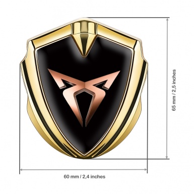 Seat Cupra Fender Emblem Badge Gold Black Foundation Copper Motif