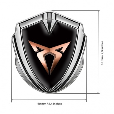 Seat Cupra Fender Emblem Badge Silver Black Foundation Copper Motif