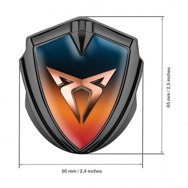 Seat Cupra Bodyside Domed Emblem Graphite Color Tint Base Copper Logo