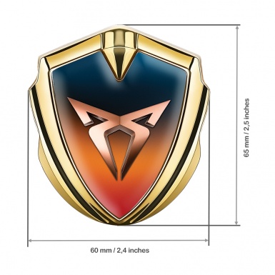 Seat Cupra Bodyside Domed Emblem Gold Color Tint Base Copper Logo