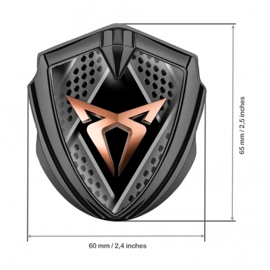 Seat Cupra Trunk Emblem Badge Graphite Bladed Mesh Base Copper Motif