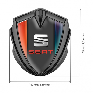 Seat Bodyside Domed Badge Graphite Color Gradient Center Beveled Logo