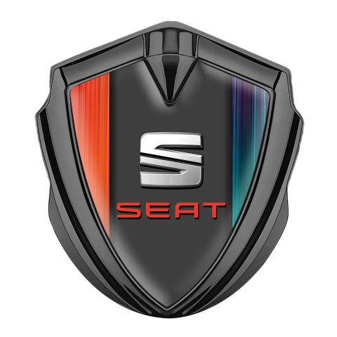 Seat Bodyside Domed Badge Graphite Color Gradient Center Beveled Logo