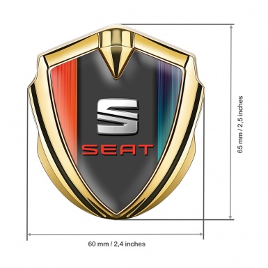 Seat Bodyside Domed Badge Gold Color Gradient Center Beveled Logo