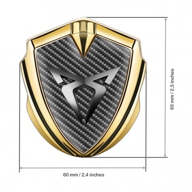 Seat Cupra Tuning Emblem Self Adhesive Gold Carbon Base Steel Motif
