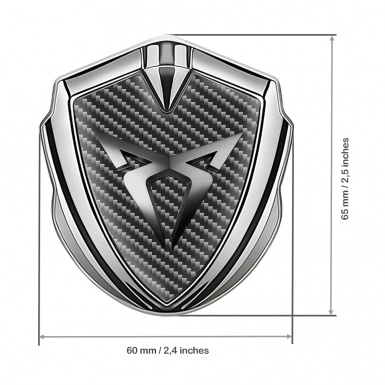 Seat Cupra Tuning Emblem Self Adhesive Silver Carbon Base Steel Motif
