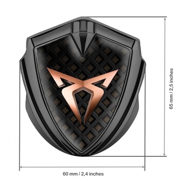 Seat Cupra 3D Car Metal Domed Emblem Graphite Brown Grate Copper Logo