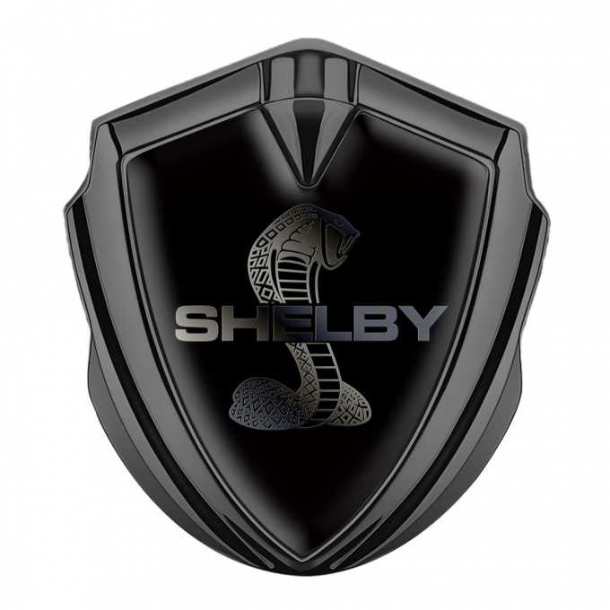 Ford Shelby Self Adhesive Bodyside Emblem Graphite Black Steel Logo