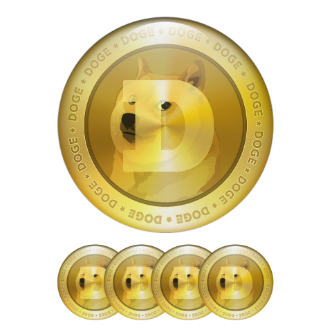 Dogecoin DOGE Crypto Currencies 3D Stickers Silicone