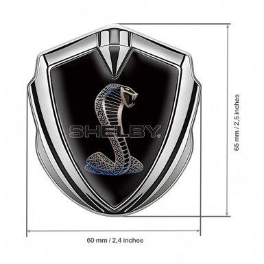 Ford Shelby Metal Emblem Self Adhesive Silver Black Bluish Cobra