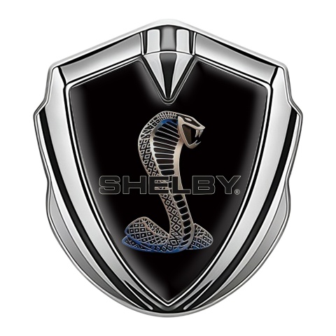 Ford Shelby Metal Emblem Self Adhesive Silver Black Bluish Cobra