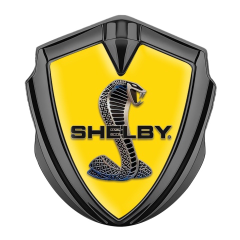 Ford Shelby Bodyside Badge Self Adhesive Graphite Yellow Metallic Cobra