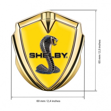 Ford Shelby Bodyside Badge Self Adhesive Gold Yellow Metallic Cobra