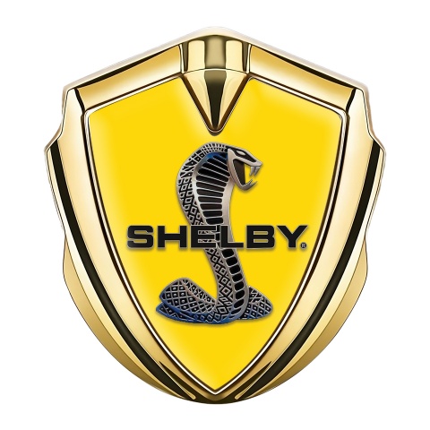 Ford Shelby Bodyside Badge Self Adhesive Gold Yellow Metallic Cobra