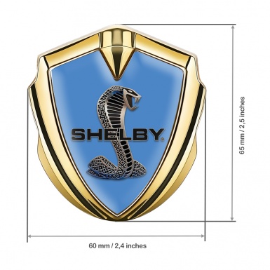 Ford Shelby Tuning Emblem Self Adhesive Gold Blue Steel Cobra