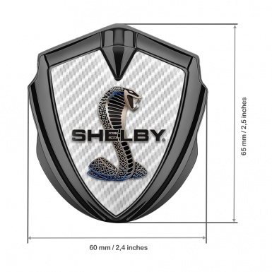 Ford Shelby Fender Emblem Badge Graphite White Carbon Cobra Logo