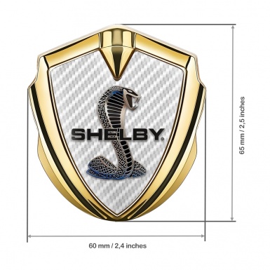 Ford Shelby Fender Emblem Badge Gold White Carbon Cobra Logo