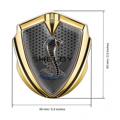 Ford Shelby Trunk Emblem Badge Gold Dark Grate V Shapes Cobra Logo