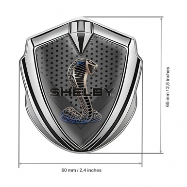 Ford Shelby Trunk Emblem Badge Silver Dark Grate V Shapes Cobra Logo