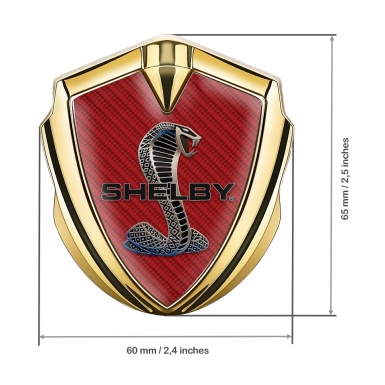 Ford Shelby Trunk Metal Emblem Badge Gold Red Carbon Steel Cobra
