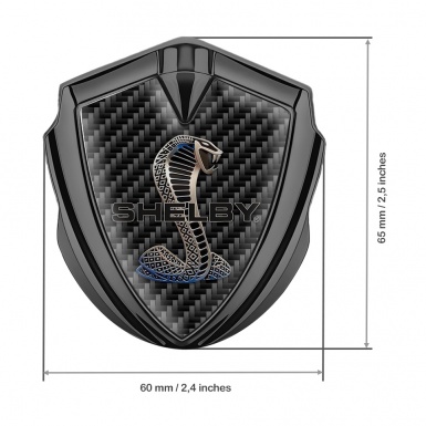 Ford Shelby Bodyside Domed Emblem Graphite Black Carbon Metallic Cobra
