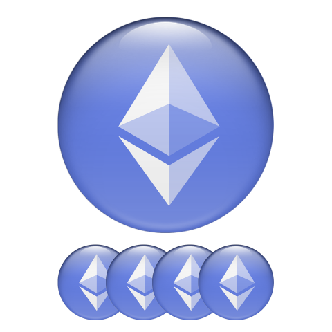 Ethereum ETH Crypto Currencies Stickers Silicone Blue