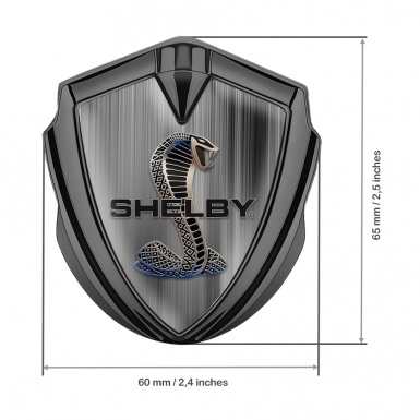 Ford Shelby Tuning Emblem Self Adhesive Graphite Brushed Alloy Cobra Logo