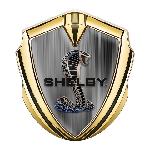 Ford Shelby Emblem Abzeichen Goldtonfarbe mit Matte Legierung Design und Kobra Logo