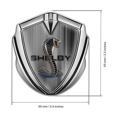 Ford Shelby Tuning Emblem Self Adhesive Silver Brushed Alloy Cobra Logo