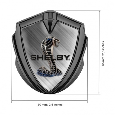 Ford Shelby Fender Metal Domed Emblem Graphite Stroked Plate Cobra Logo