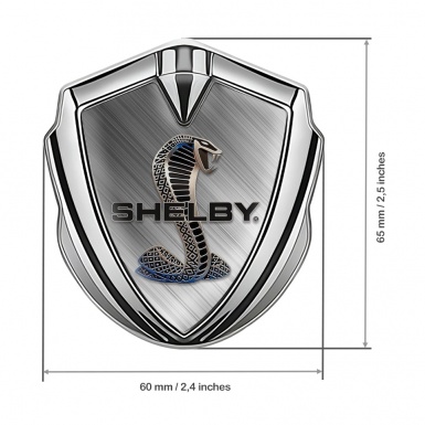 Ford Shelby Fender Metal Domed Emblem Silver Stroked Plate Cobra Logo