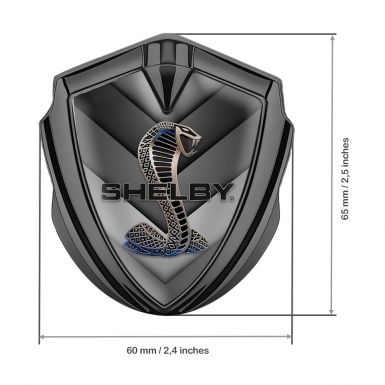 Ford Shelby Bodyside Domed Badge Graphite Grey V Shapes Cobra Motif