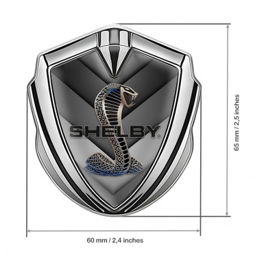 Ford Shelby Bodyside Domed Badge Silver Grey V Shapes Cobra Motif