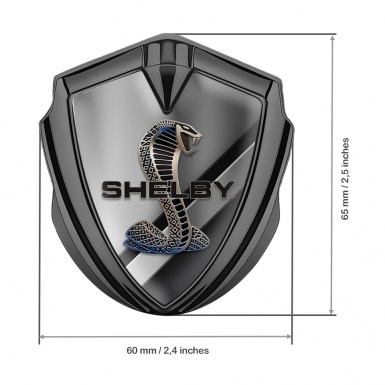 Ford Shelby Fender Metal Domed Emblem Graphite Cross Plates Cobra Logo