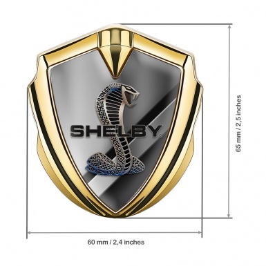 Ford Shelby Fender Metal Domed Emblem Gold Cross Plates Cobra Logo