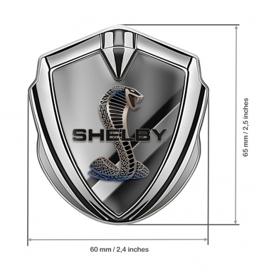 Ford Shelby Fender Metal Domed Emblem Silver Cross Plates Cobra Logo