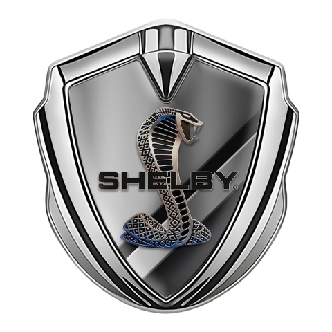 Ford Shelby Fender Metal Domed Emblem Silver Cross Plates Cobra Logo