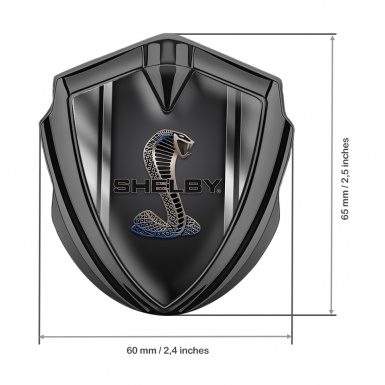 Ford Shelby Trunk Metal Emblem Badge Graphite Metallic Bounds Cobra Motif