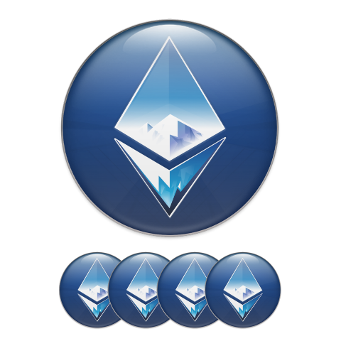Ethereum ETH Crypto Silicone 3D Stickers Blue Logo