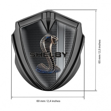 Ford Shelby 3D Car Metal Domed Badge Graphite Dark Carbon Sport Stripe
