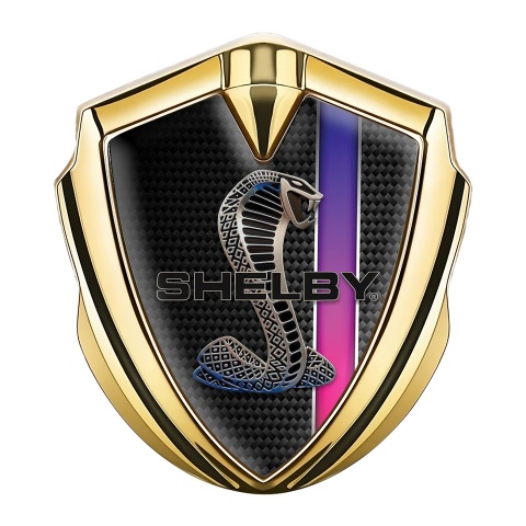 Ford Shelby Bodyside Domed Badge Gold Carbon Color Racing Stripe